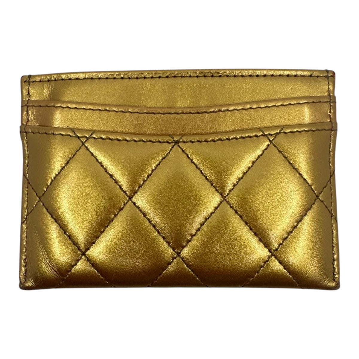 Chanel iridescent Card Holder Gold