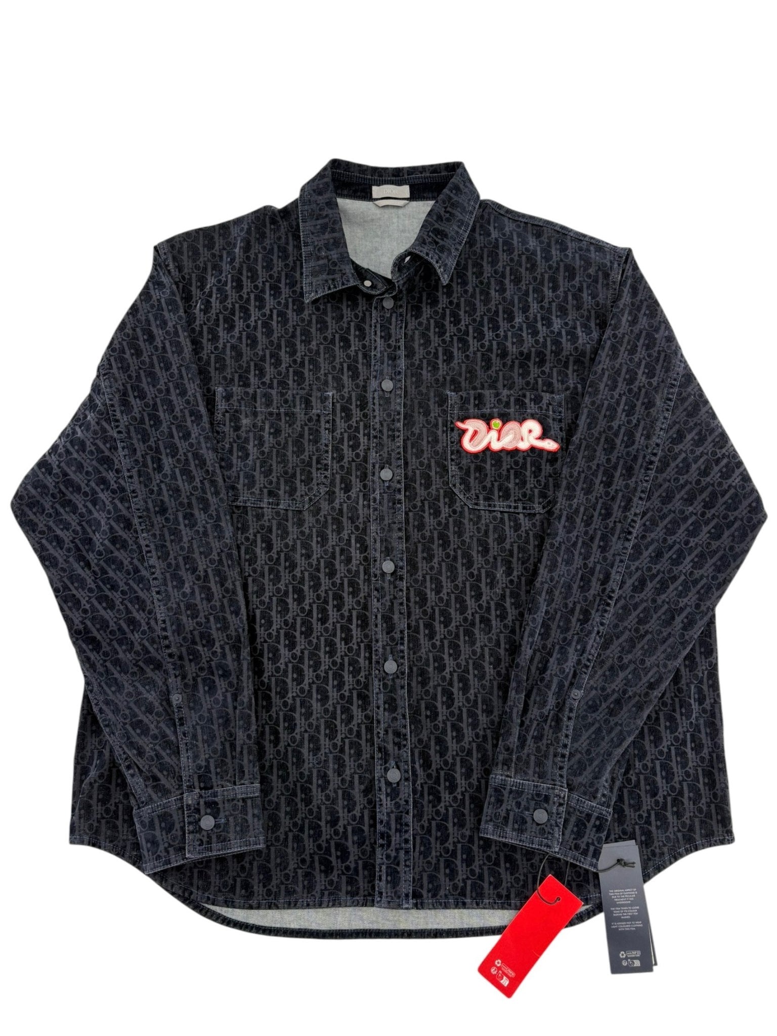 Dior x Kaws Button Up Denim Shirt Navy