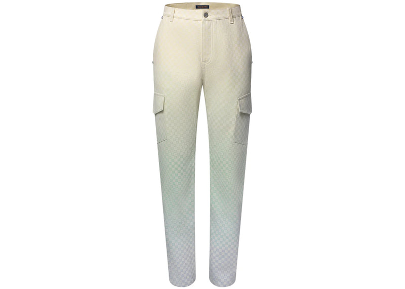Louis Vuitton Damier Gradient Jacquard Denim Cargo Pants Multicolor