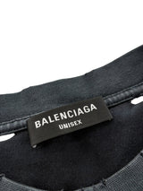 Balenciaga Distressed Logo Tee Washed Black