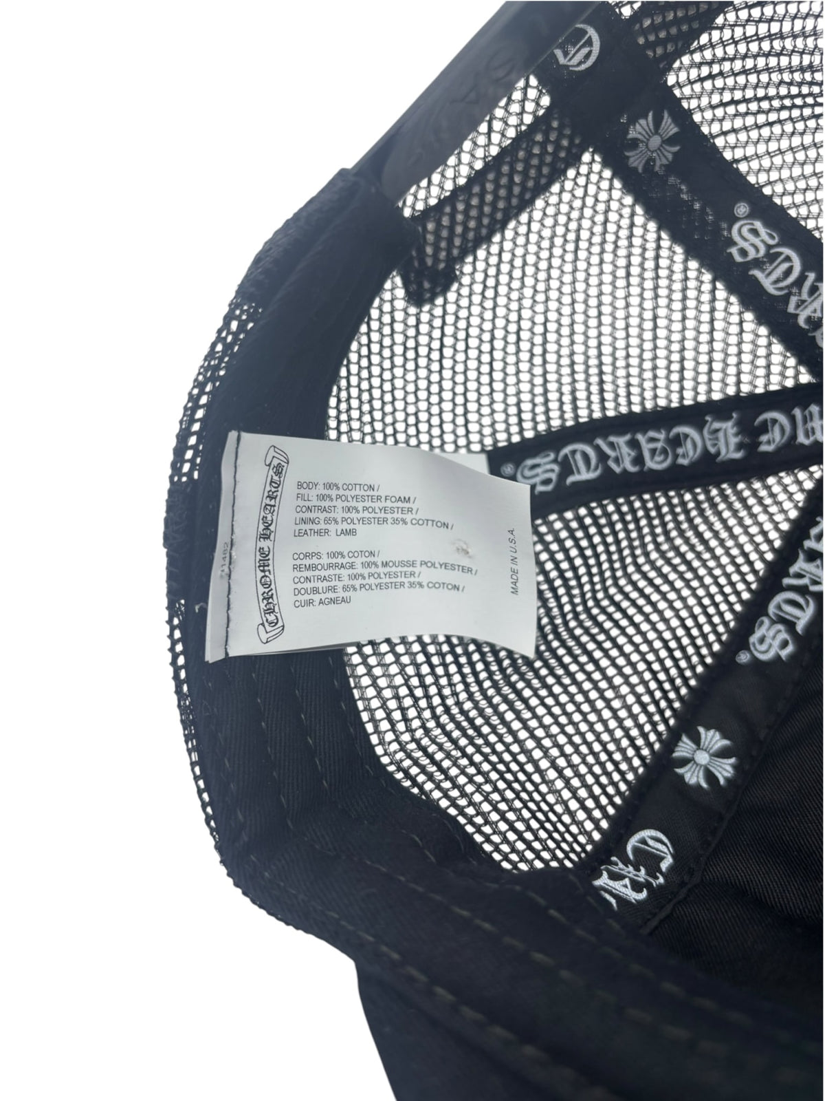 Chrome Hearts FUCK Letter Patch Trucker Cap Black/White