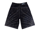 Birth of Royal Child 20K Diamond Starlight Denim Shorts IN Black