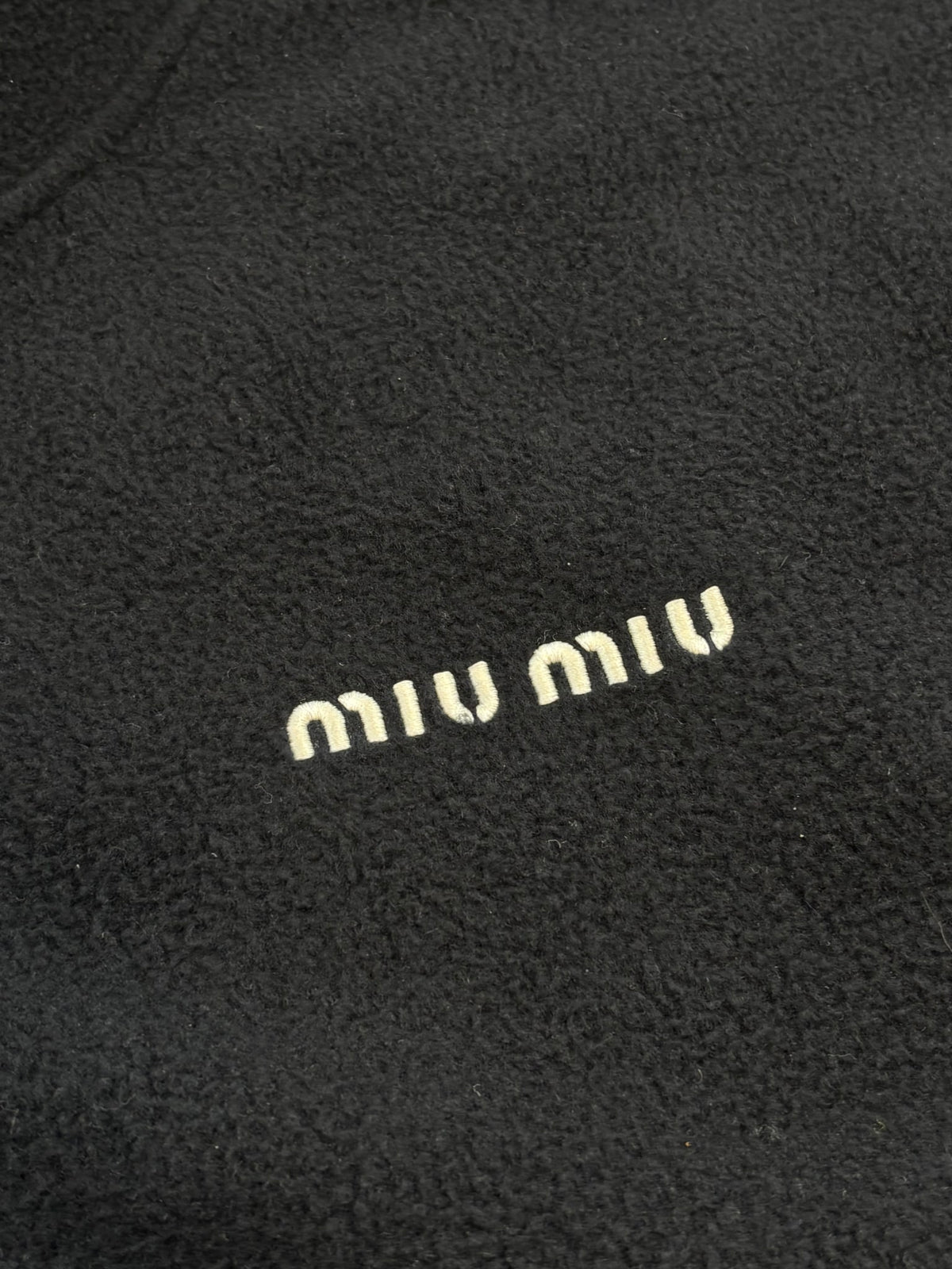 Miu Miu Cotton Fleece Zipper Hoodie Navy