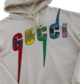 Gucci Sequin Logo Hoodie Cream