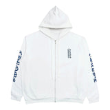 Chrome Hearts Vertical Logo Zip-Up Hoodie White Blue