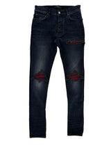 Amiri MX1 Suede Patch Jeans Black/Red