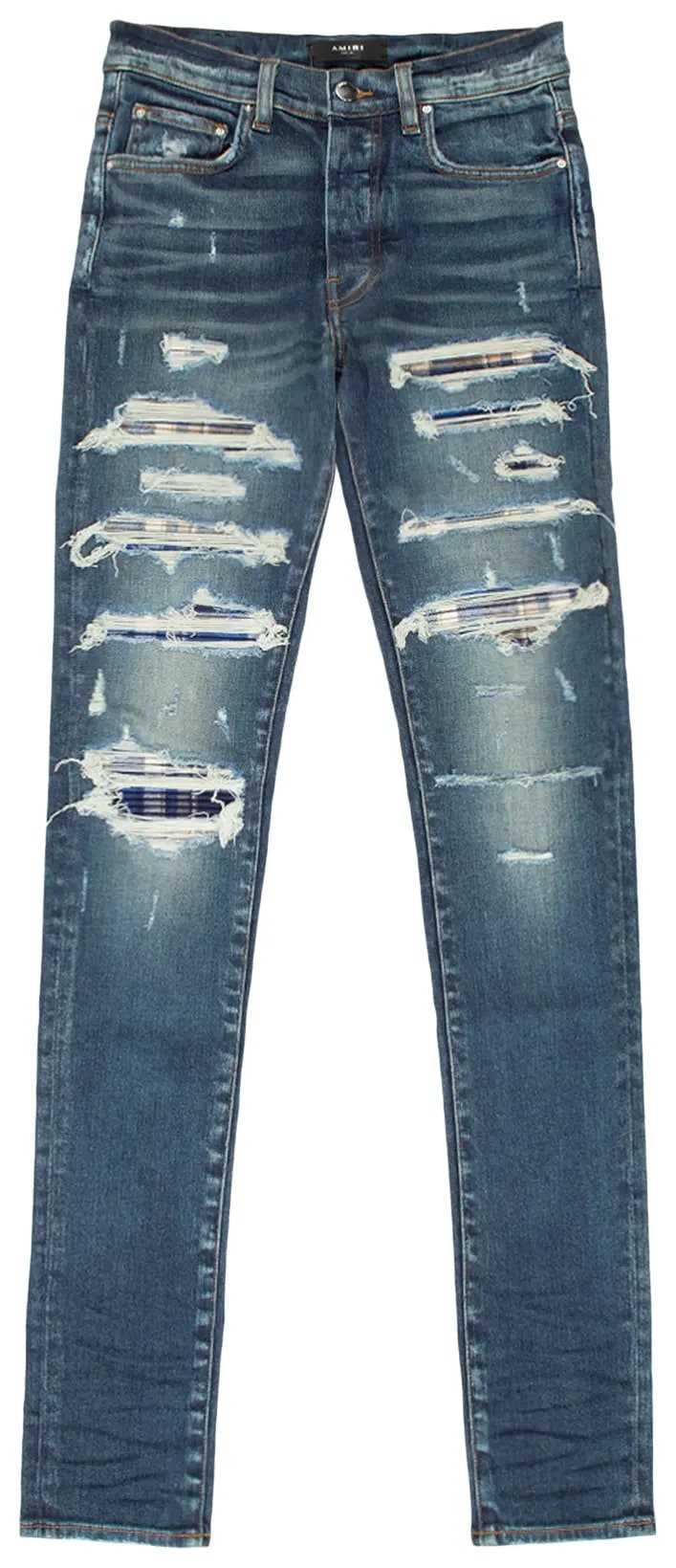 Amiri Plaid Thrasher Skinny Jean Deep Classic