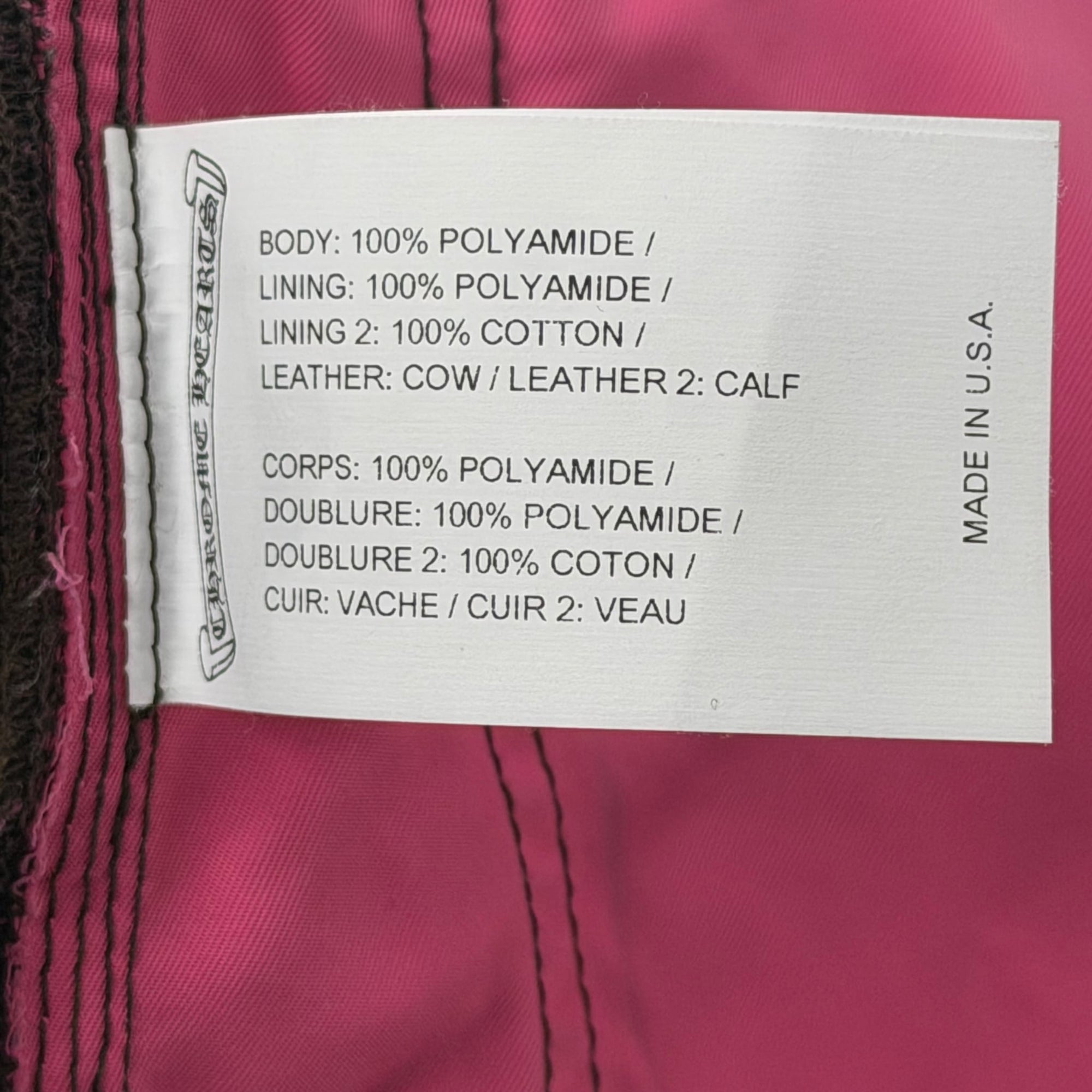 Chrome Hearts Leather Double Knee Carpenter Nylon Pants Brown