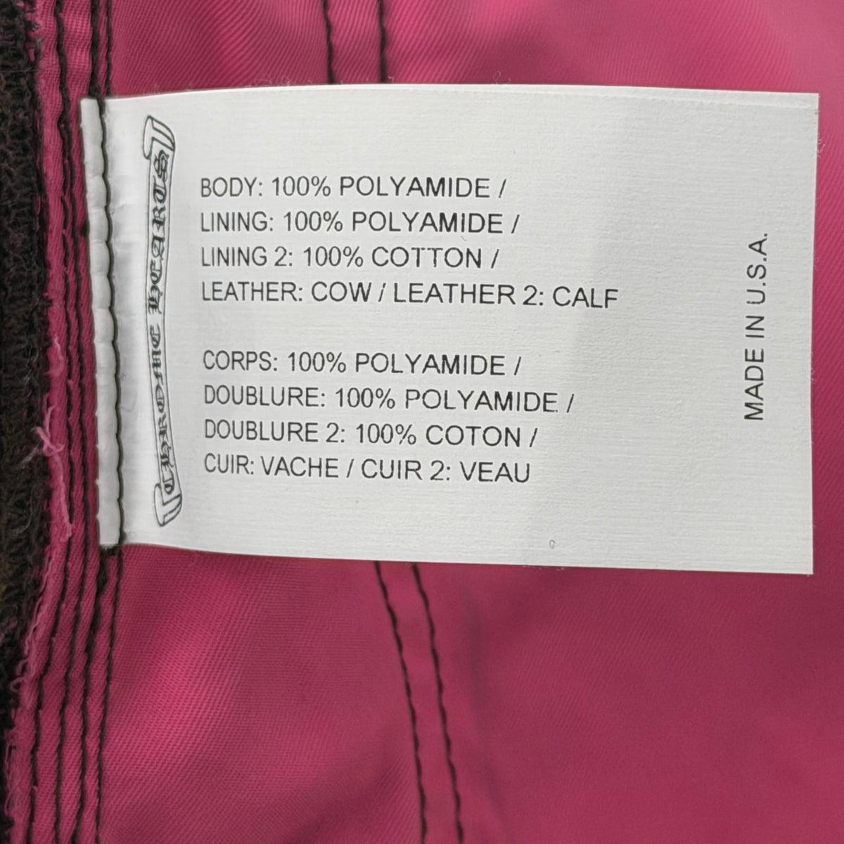 Chrome Hearts Leather Double Knee Carpenter Nylon Pants Brown