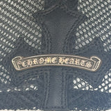 Chrome Hearts Cemetary Cross Leather Stitched Trucker Hat Black