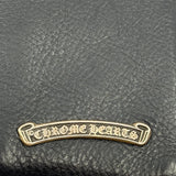 Chrome Hearts Leather Cross Patch Zipper Wallet Black