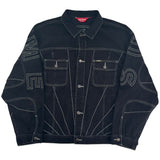 Supreme Radial Embroidered Denim Trucker Jacket Black