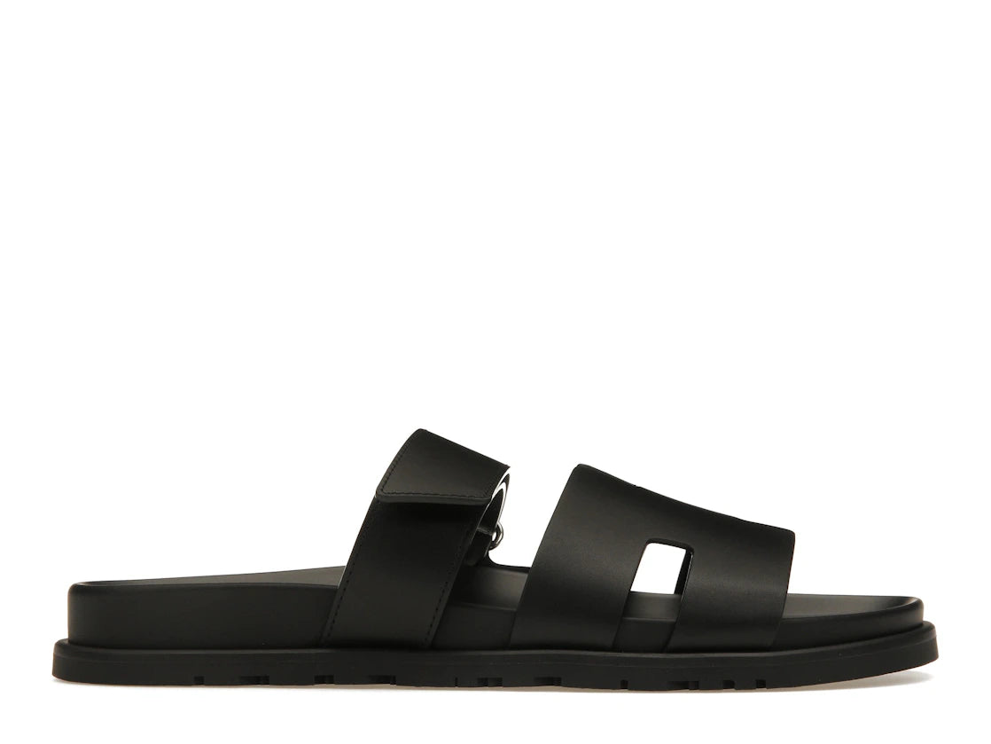 Hermes Chypre Sandal Noir Calfskin Leather (M)