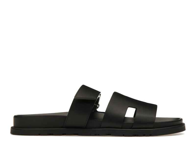 Hermes Chypre Sandal Noir Calfskin Leather (M)
