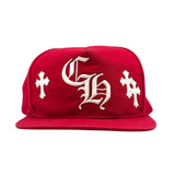Chrome Hearts Cross Patch Baseball Hat Red