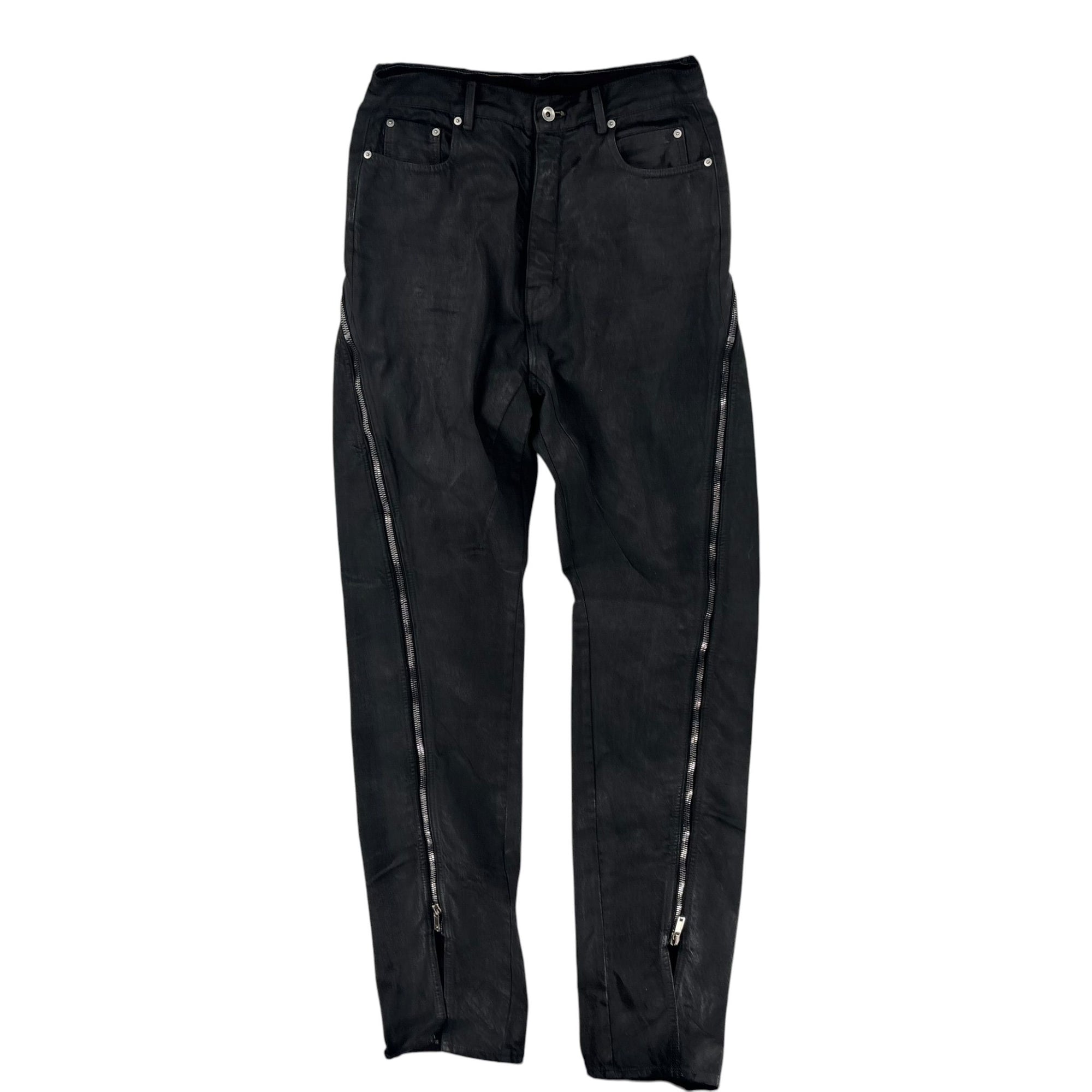Rick Owens Banana Wax Denim Jeans Black