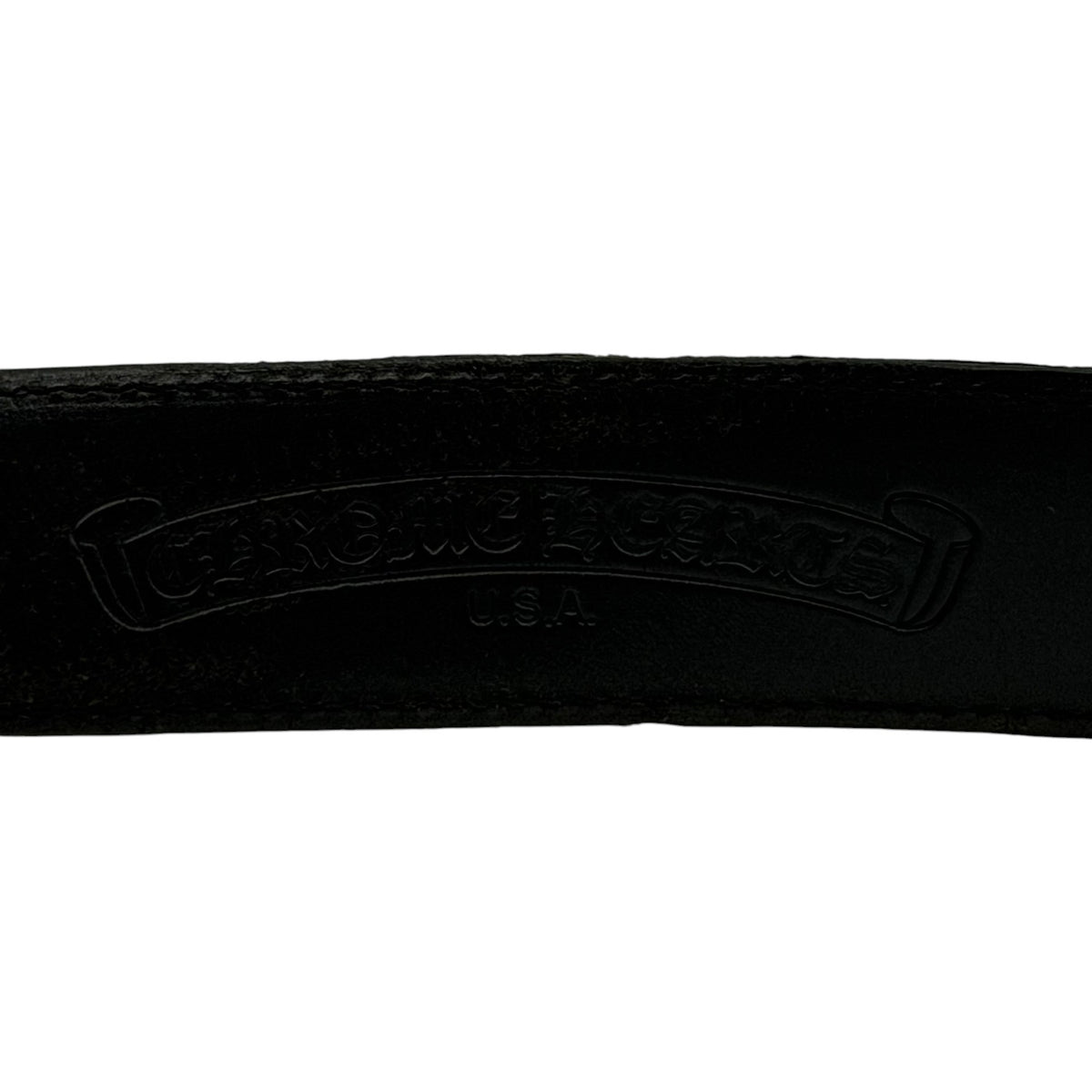 Chrome Hearts Silver Oval Cross Buckle & Belt Strap Black Accessory