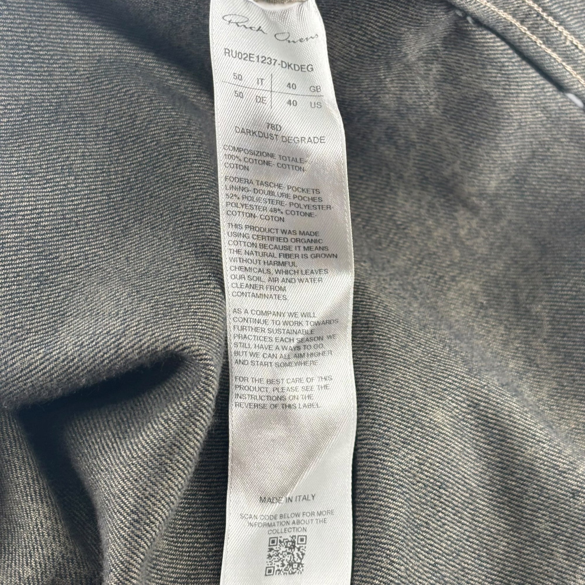 Rick Owens Fogpocket Denim Outershirt Darkdust