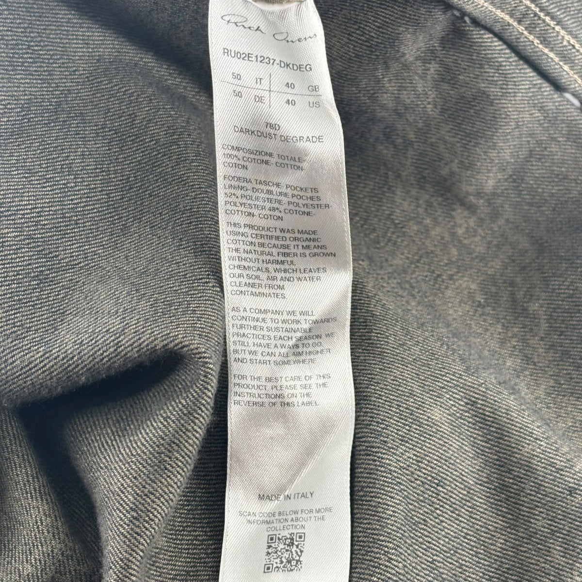 Rick Owens Fogpocket Denim Outershirt Darkdust