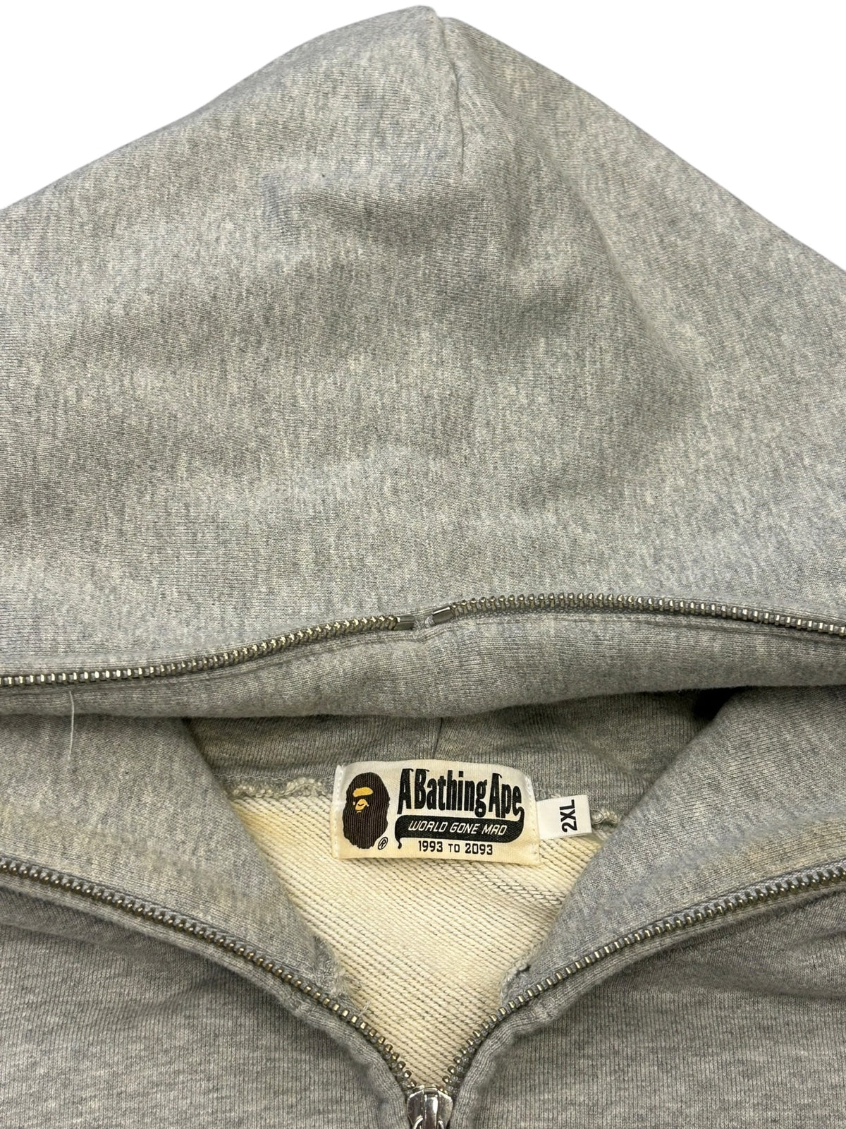 BAPE College Full Zip Hoodie Grey