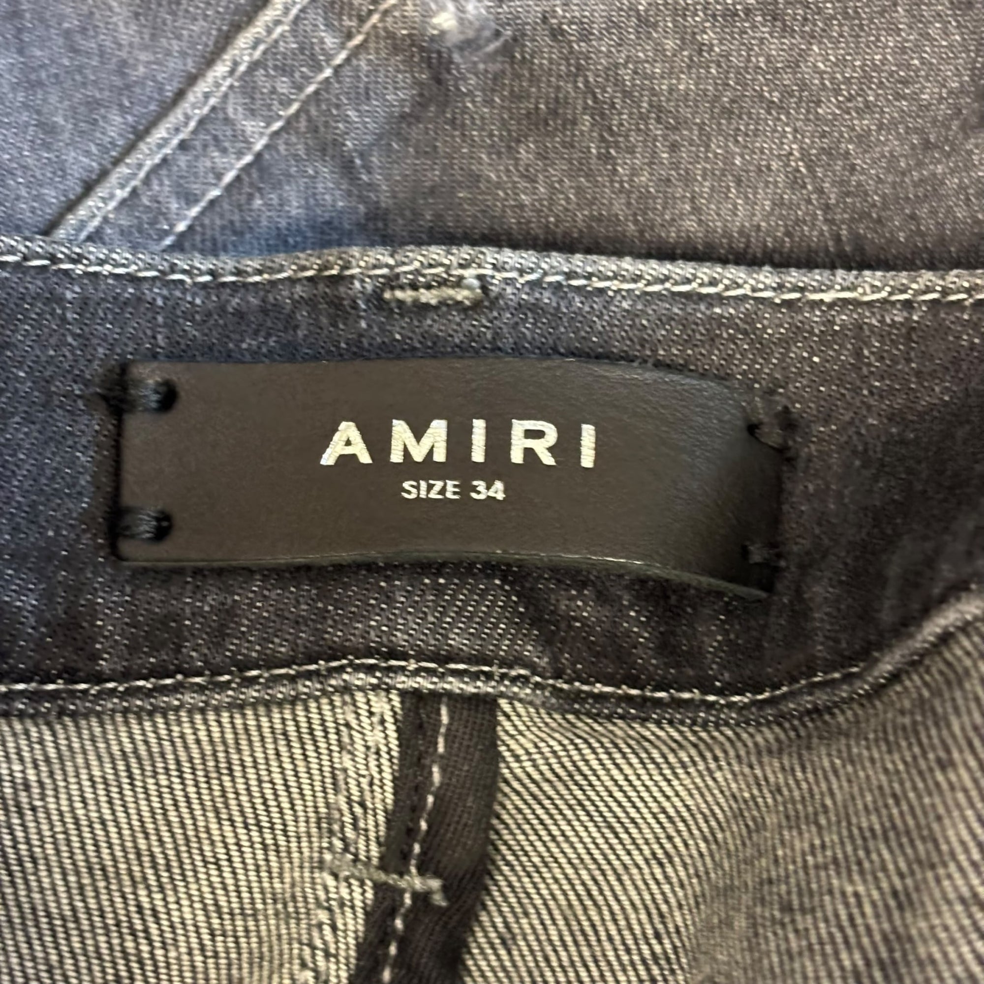 Amiri MX1 Leather Patch Jeans Black
