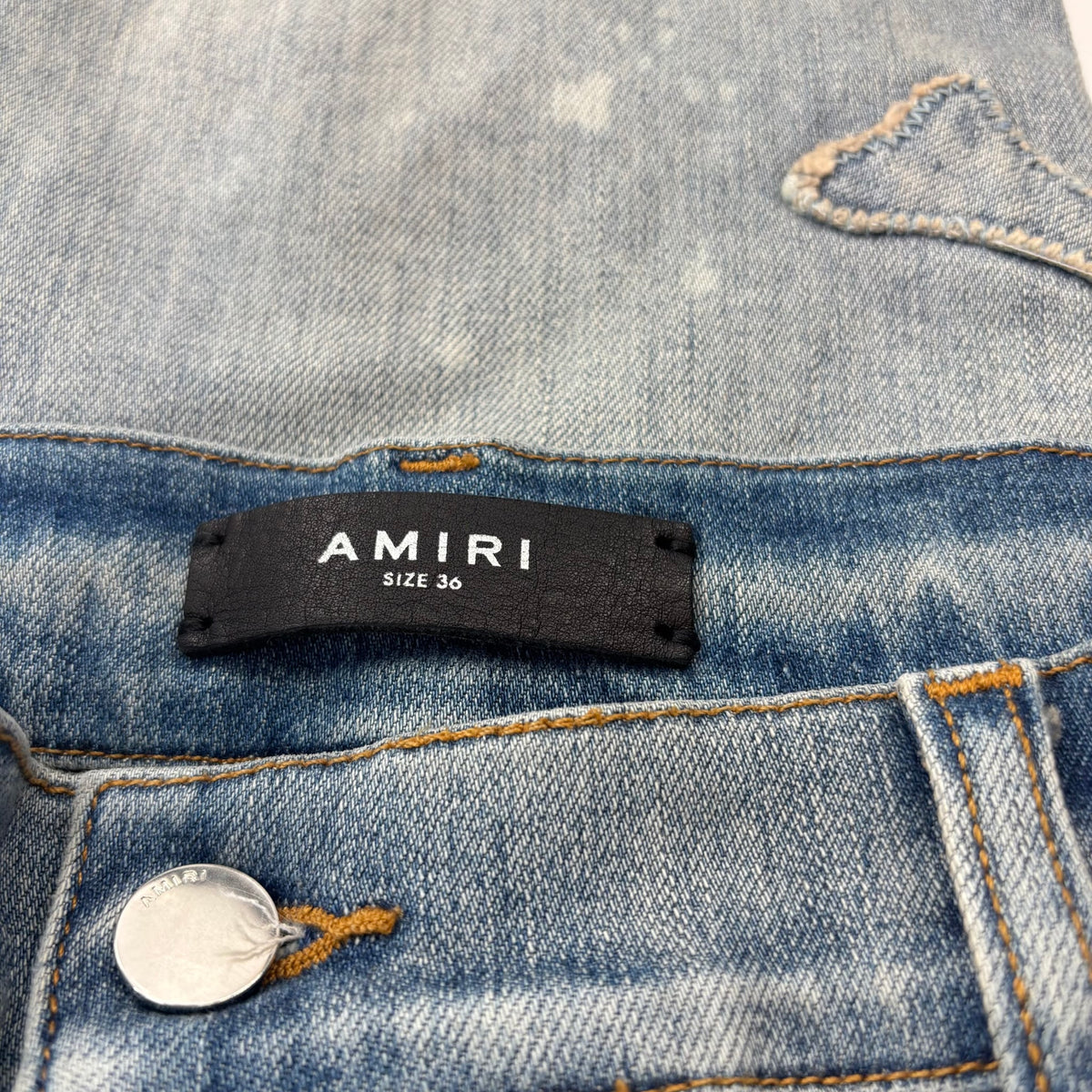 Amiri Denim Cross Bone Patch Jeans Blue
