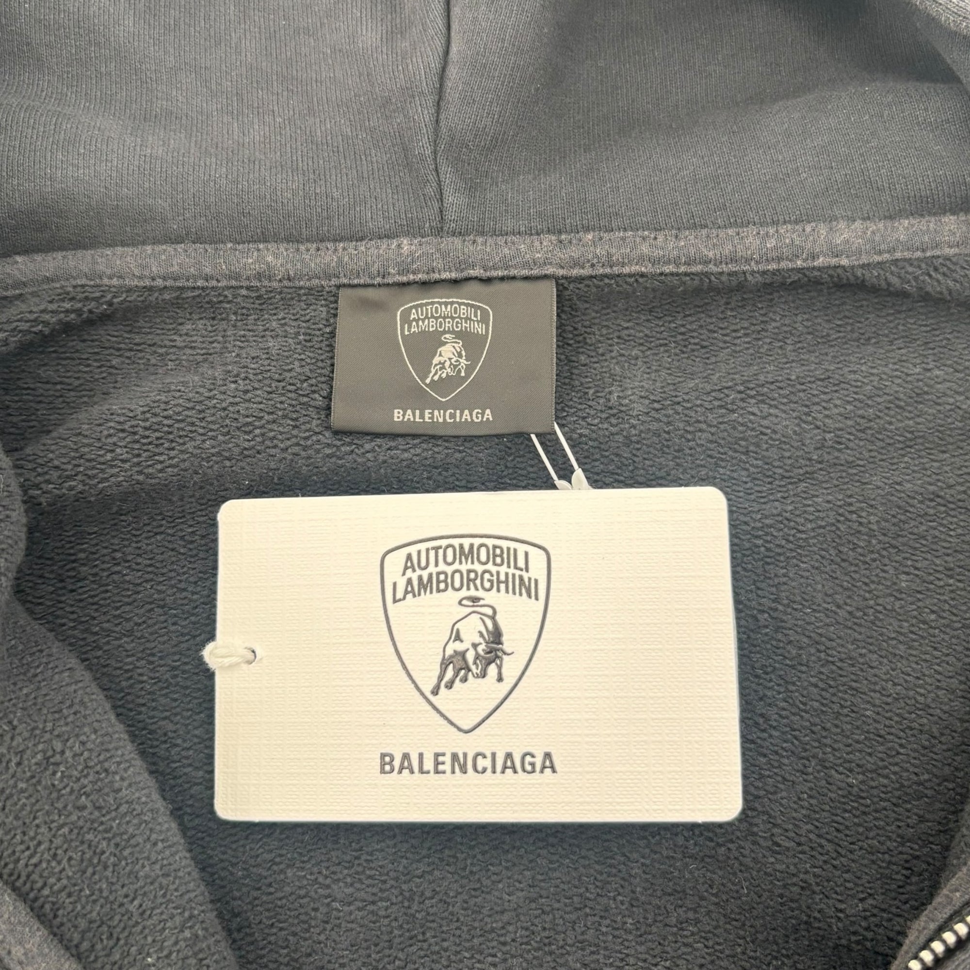 Balenciaga Automobil Lamborghini Zip-Up Small Fit Hoodie Faded