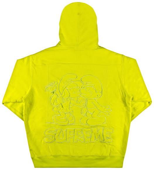 Supreme Smurfs Hooded Sweatshirt Acid Green