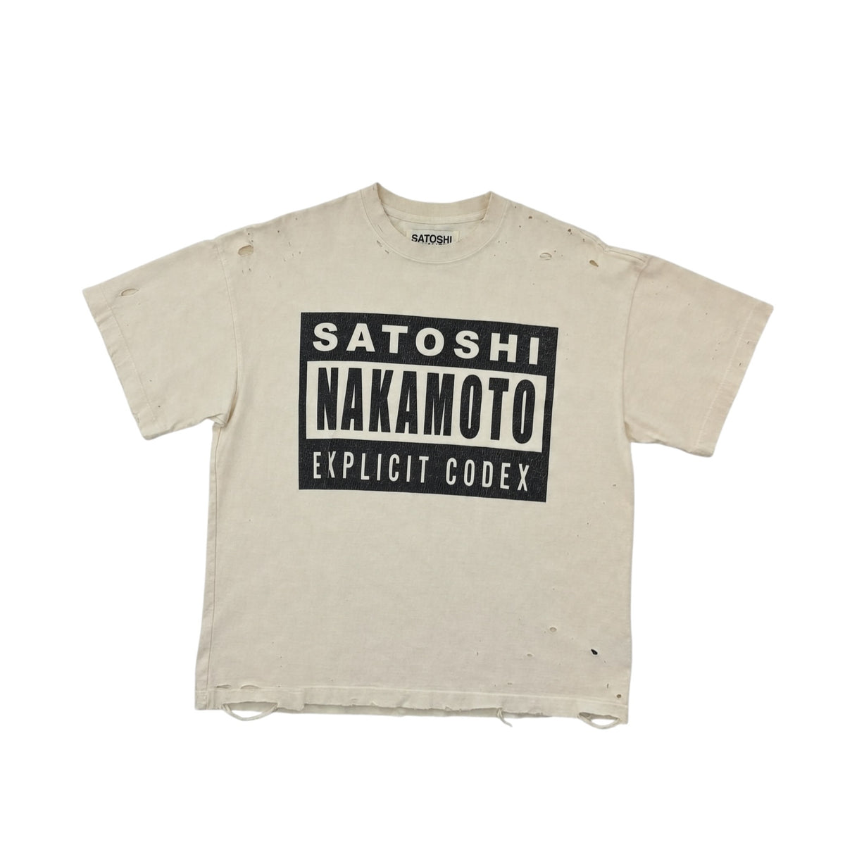 Satoshi Nakamoto Explicit Codex Tee White