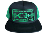Chrome Hearts CH Hollywood Trucker Hat Black Green