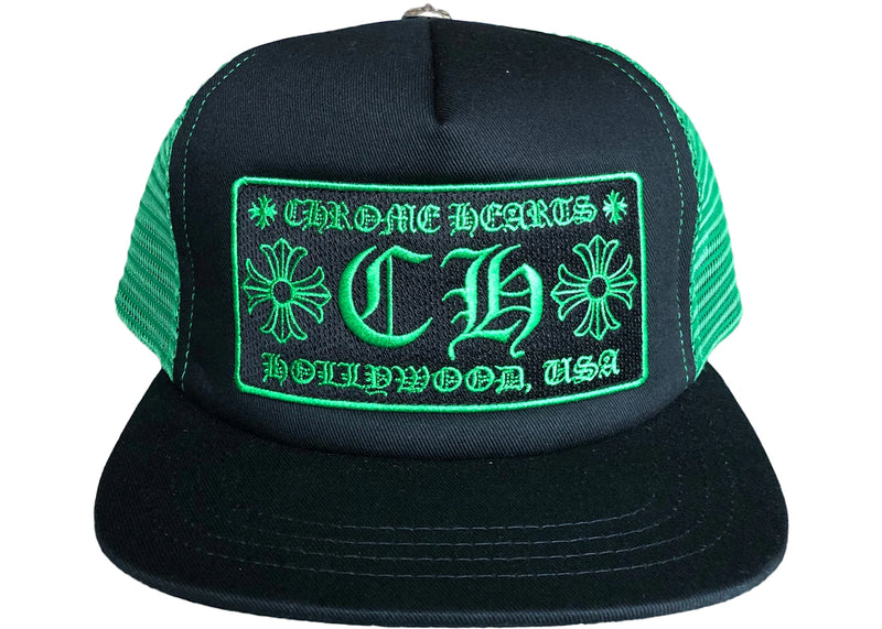 Chrome Hearts CH Hollywood Trucker Hat Black Green