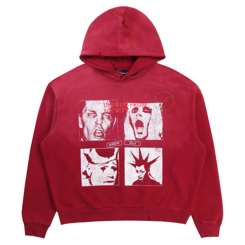 Boredom Kills Unplug Hoodie Red