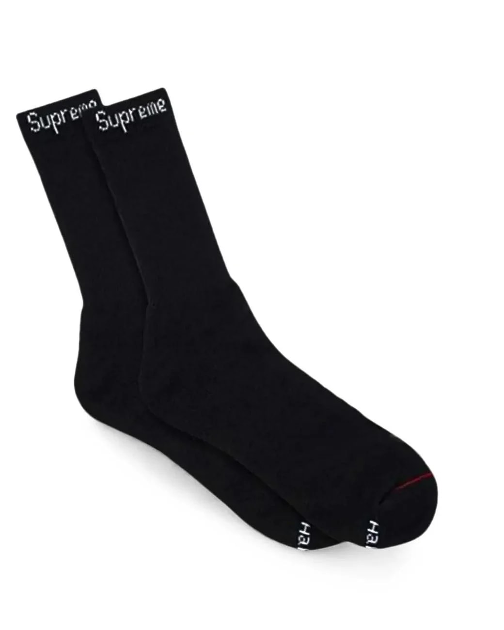 Supreme Hanes Crew Single Sock Pair Black