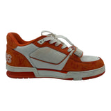 Louis Vuitton Trainer Low Velcro Strap Orange Monogram Denim