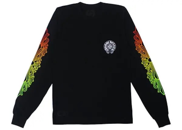 Chrome Hearts Gradient Floral Circle Long Sleeve Shirt Black