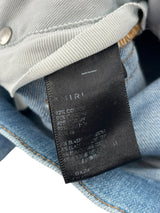 Amiri Mx1 Distressed Denim Palm Tree Ribbed