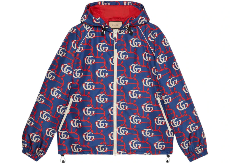 Gucci GG Monogram Supreme Jacket Blue Red White