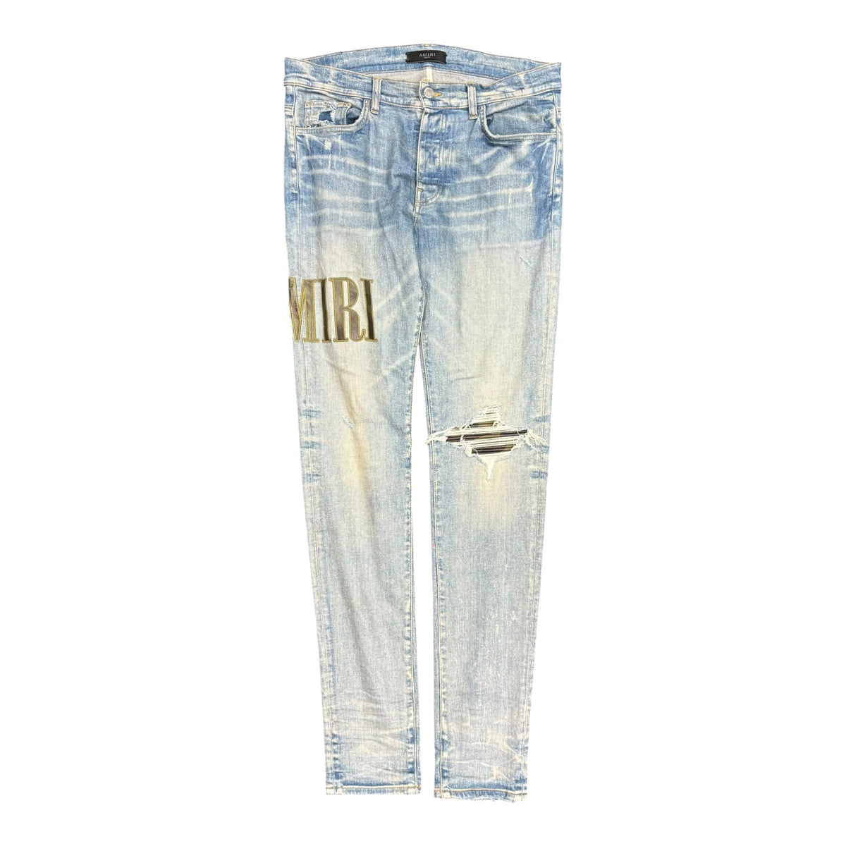Amiri Logo Camo Patch Jeans