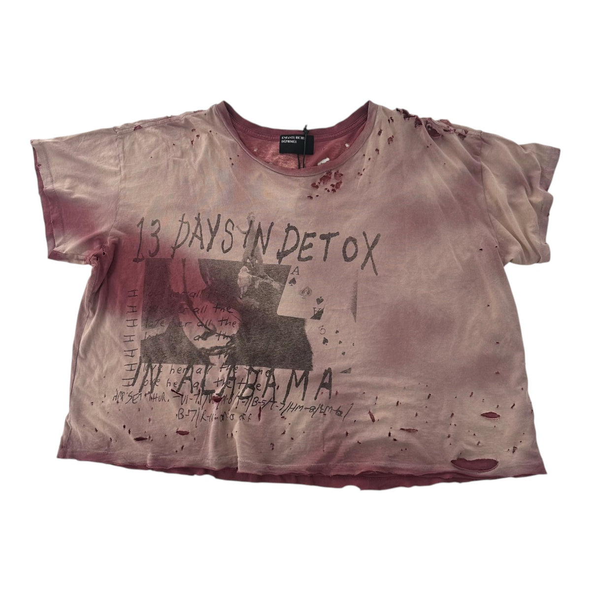 ERD 13 Days in Detox Distressed Tee Pink