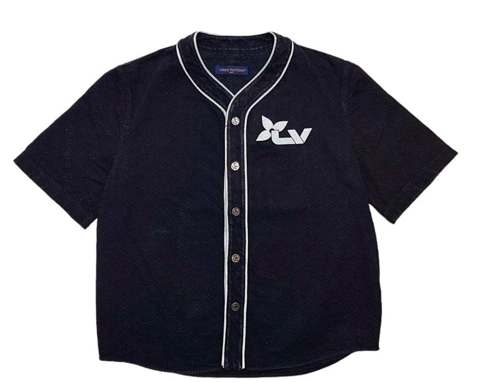 Louis Vuitton Monogram Baseball Jersey Black