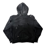 Satoshi Distressed Paint Splatter Hoodie Black