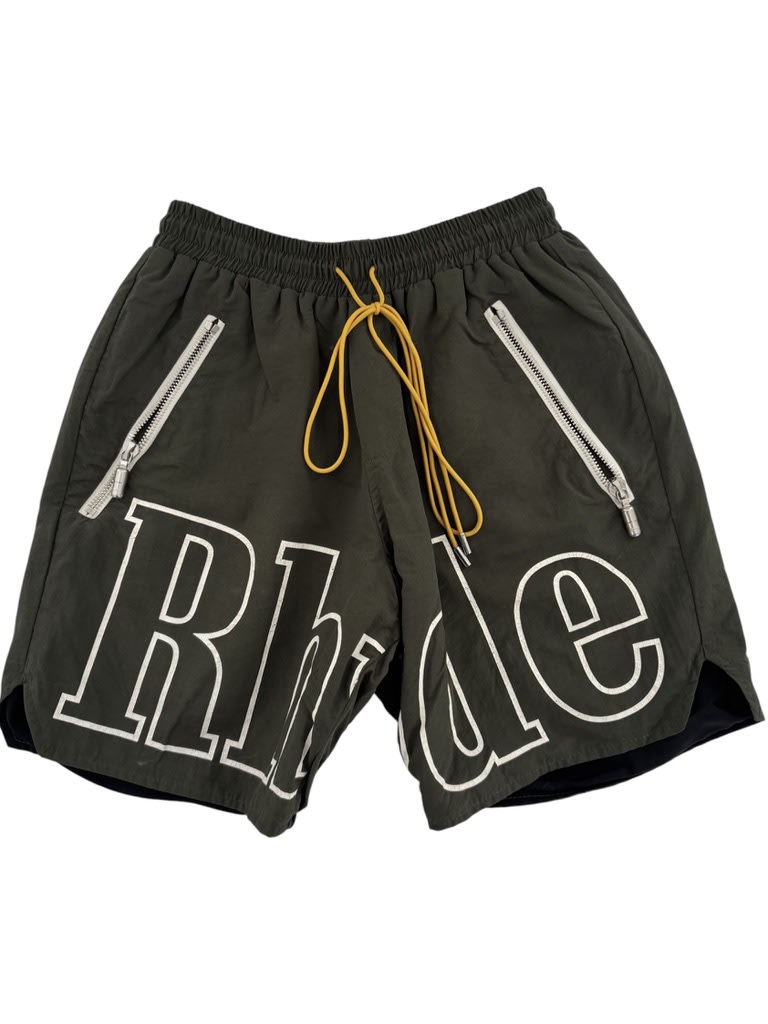 Rhude RH Logo Track Shorts Green