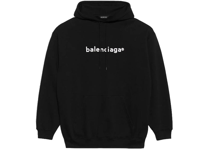 Balenciaga Mens New Copyright Medium Fit Hoodie Black