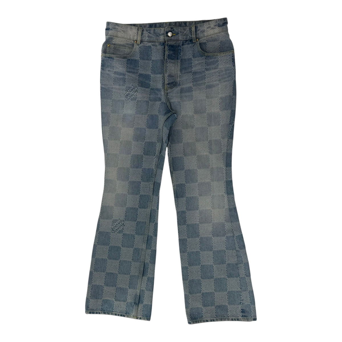 Louis Vuitton Damier Monogram Flared Jeans Blue