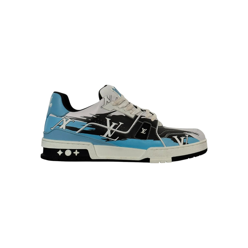Louis Vuitton Black & Blue Logo Trainers