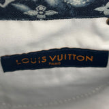 Louis Vuitton Bleached Bandana Monogram Denim Shorts Blue
