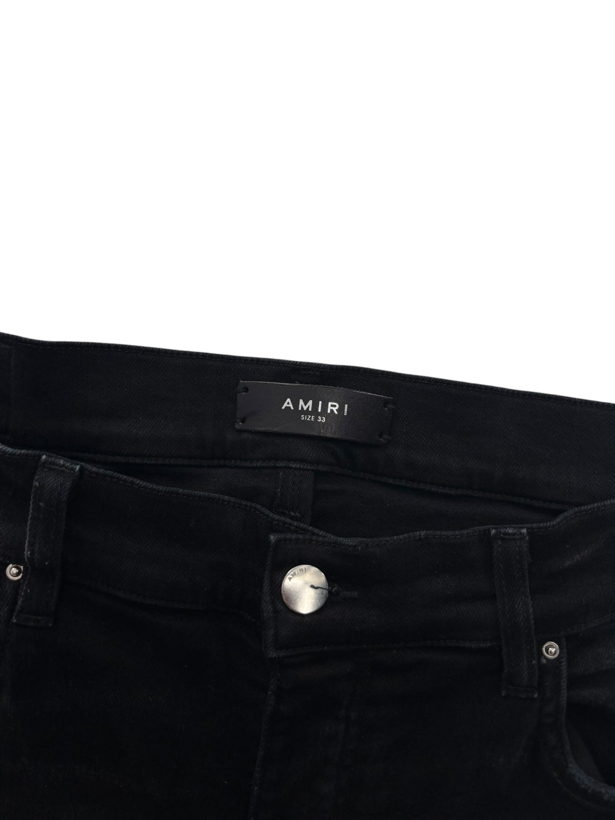 AMIRI Embroidered Paint Drip Core Logo Distressed Skinny Jeans Black/Multi