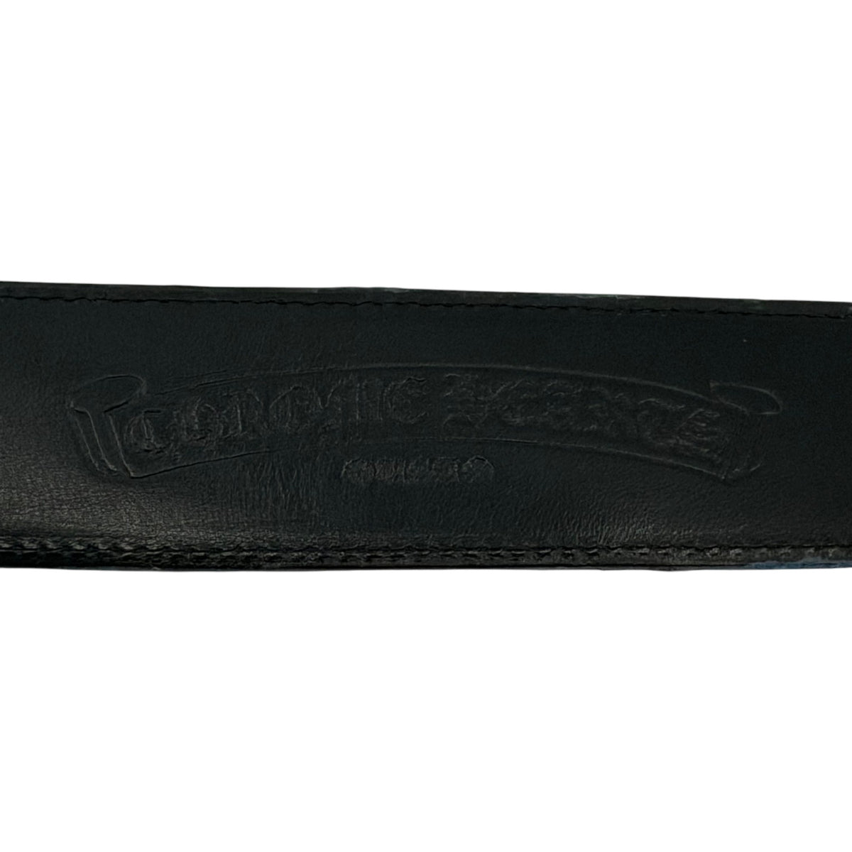 Chrome Hearts Blue Leather Belt Strap (With Rhodium Hardware)