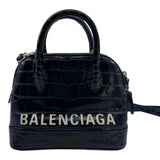 Balenciaga Embossed XXS Ville Top Handle Bag Blue