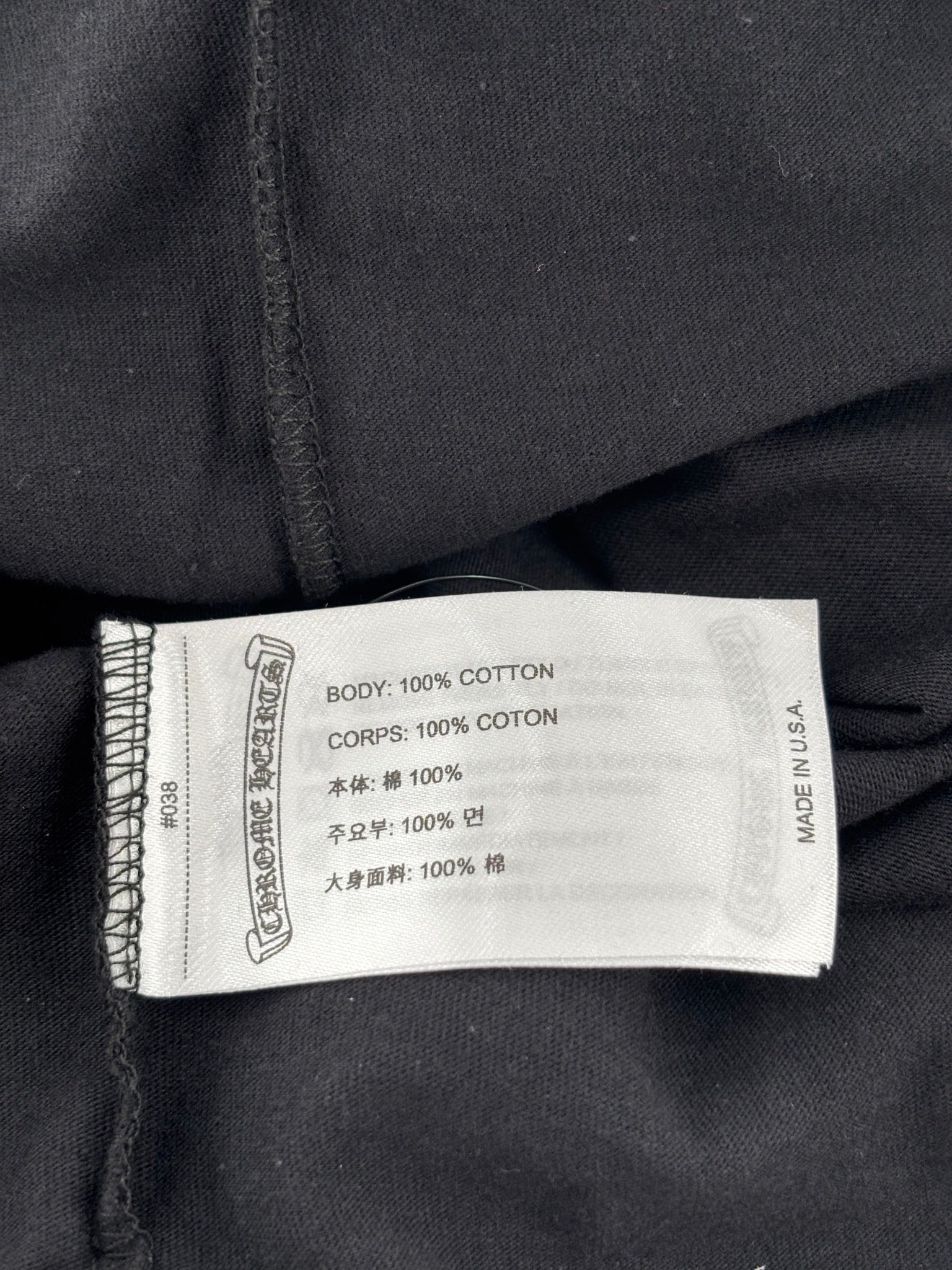 Chrome Hearts Neck Logo Pocket Long-Sleeve Tee 'Black/White'